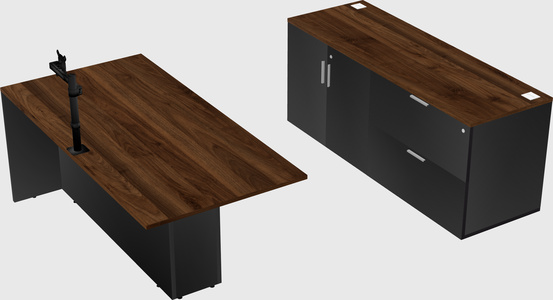 Executive parallel desk with credenza