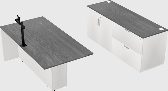 Executive parallel desk with credenza