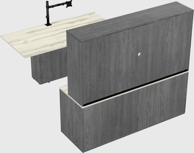Executive parallel desk with credenza