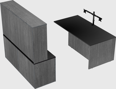 Executive parallel desk with credenza