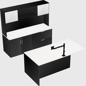 Bureau parallèle exécutif avec crédence