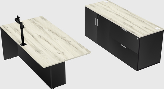 Executive parallel desk with credenza