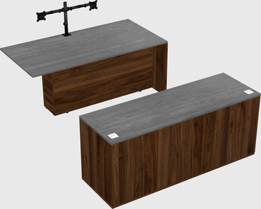 Executive parallel desk with credenza