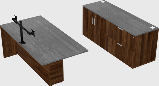 Executive parallel desk with credenza