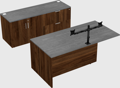 Executive parallel desk with credenza