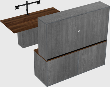 Executive parallel desk with credenza
