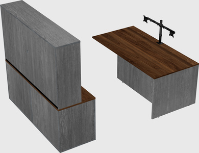 Executive parallel desk with credenza