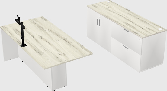 Executive parallel desk with credenza