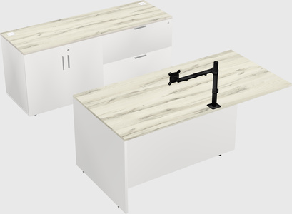 Executive parallel desk with credenza