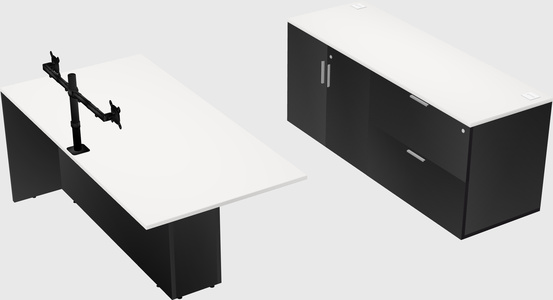 Executive parallel desk with credenza