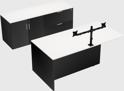 Executive parallel desk with credenza