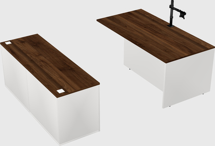 Executive parallel desk with credenza