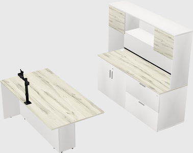 Executive parallel desk with credenza