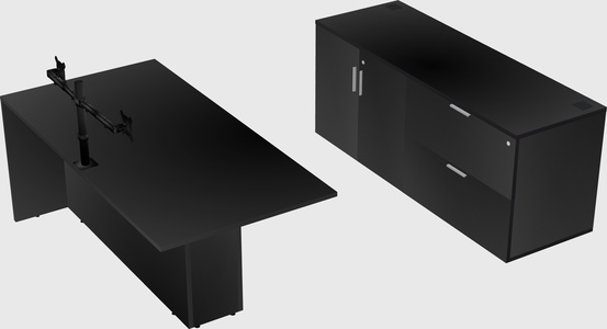 Executive parallel desk with credenza