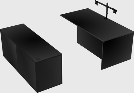 Executive parallel desk with credenza