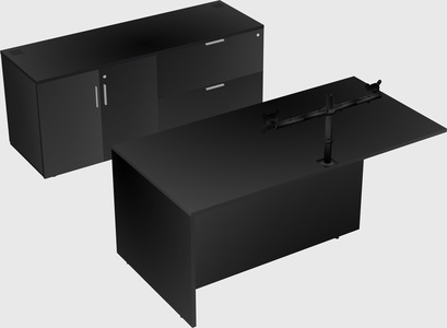 Executive parallel desk with credenza