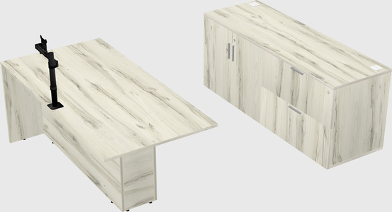 Executive parallel desk with credenza