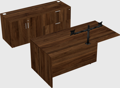 Executive parallel desk with credenza
