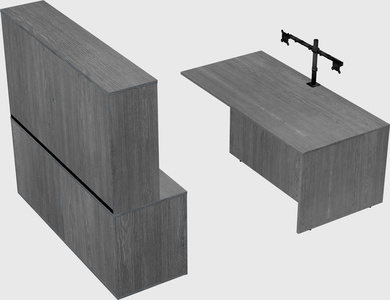 Executive parallel desk with credenza