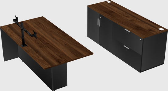 Executive parallel desk with credenza