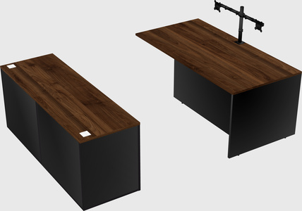 Executive parallel desk with credenza