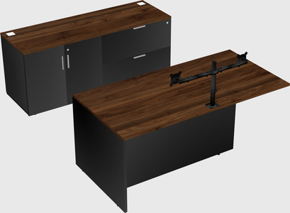 Executive parallel desk with credenza