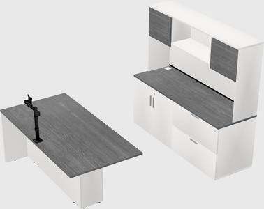 Executive parallel desk with credenza
