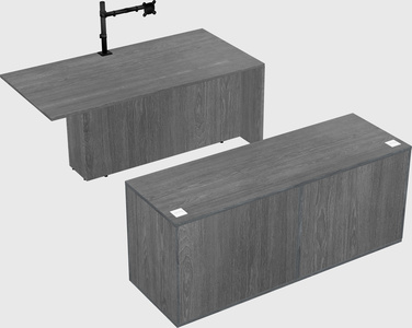 Executive parallel desk with credenza