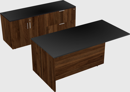 Executive parallel desk with credenza
