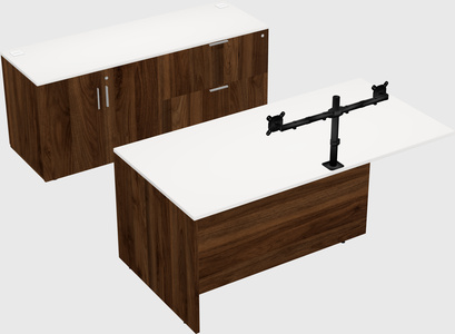 Executive parallel desk with credenza