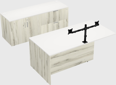Executive parallel desk with credenza