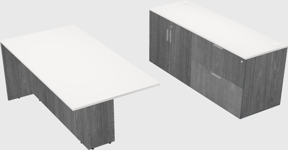 Executive parallel desk with credenza