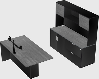 Executive parallel desk with credenza
