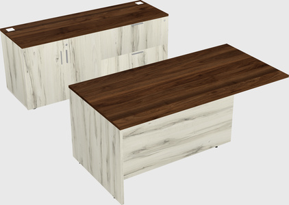 Executive parallel desk with credenza