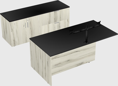 Executive parallel desk with credenza