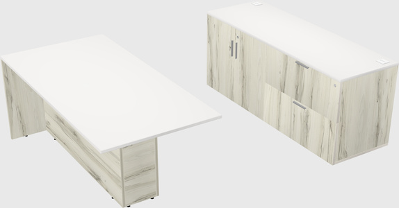 Executive parallel desk with credenza
