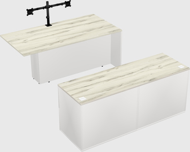 Executive parallel desk with credenza