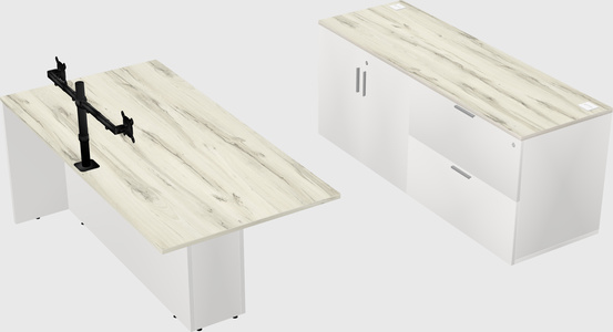 Executive parallel desk with credenza