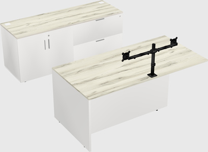 Executive parallel desk with credenza