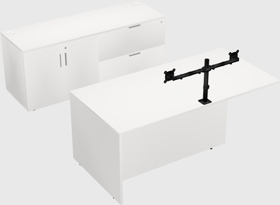 Executive parallel desk with credenza
