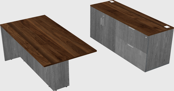 Executive parallel desk with credenza