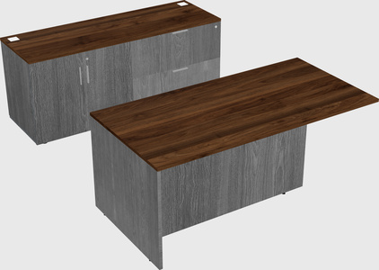 Executive parallel desk with credenza