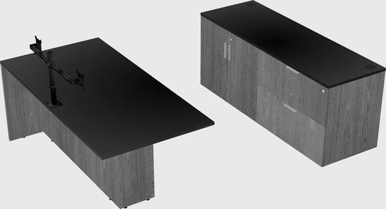 Executive parallel desk with credenza