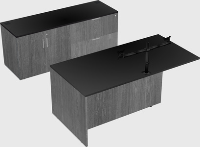 Executive parallel desk with credenza