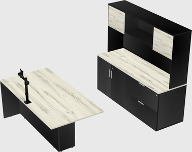 Executive parallel desk with credenza