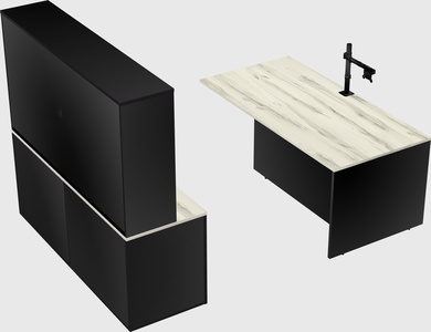 Executive parallel desk with credenza