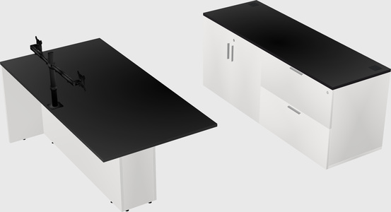 Executive parallel desk with credenza