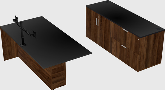 Executive parallel desk with credenza