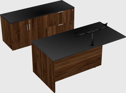 Executive parallel desk with credenza