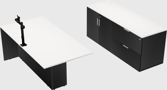 Executive parallel desk with credenza